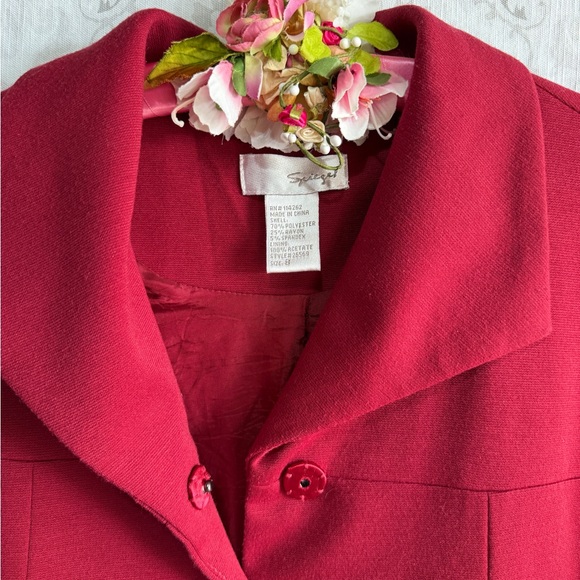 Spiegel Raspberry Red Notched Collar Coat - Picture 7 of 13